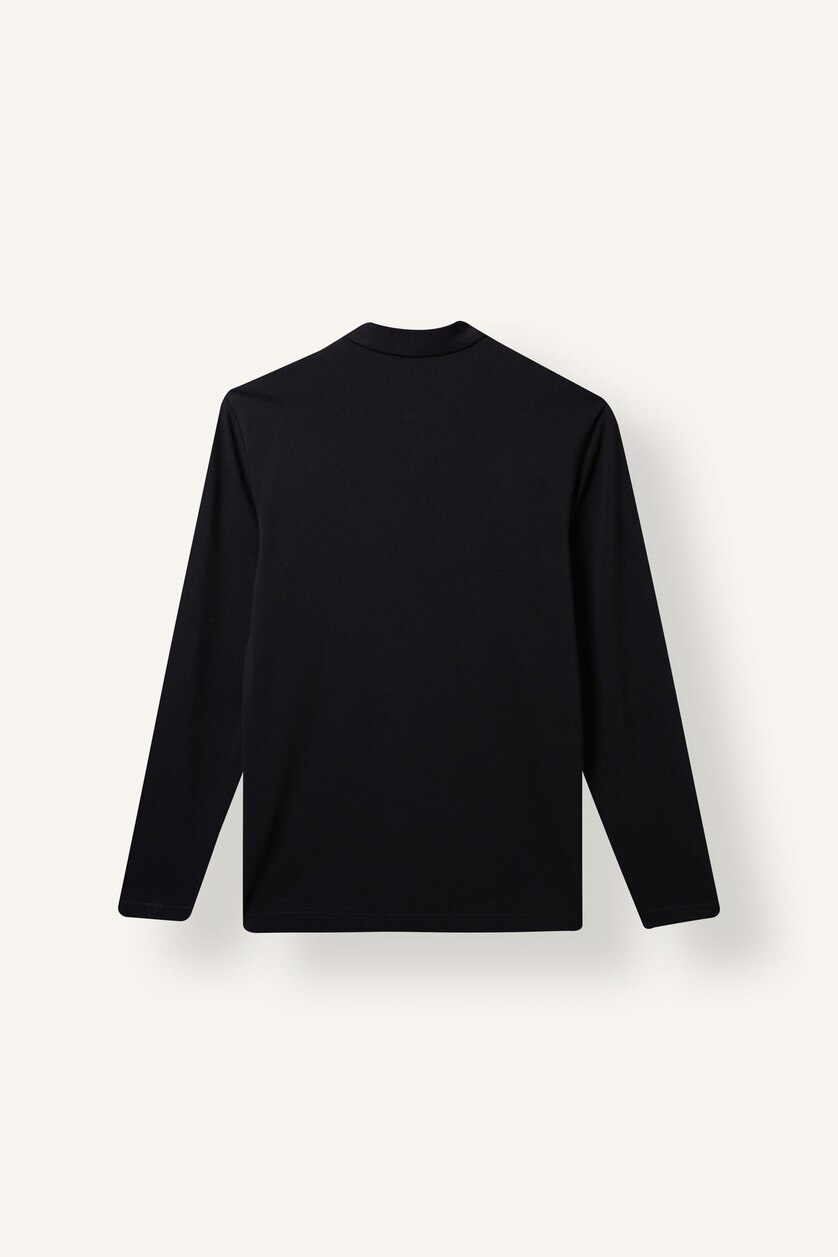 Men NAVY Regular Fit Pique Long Sleeve T-Shirt