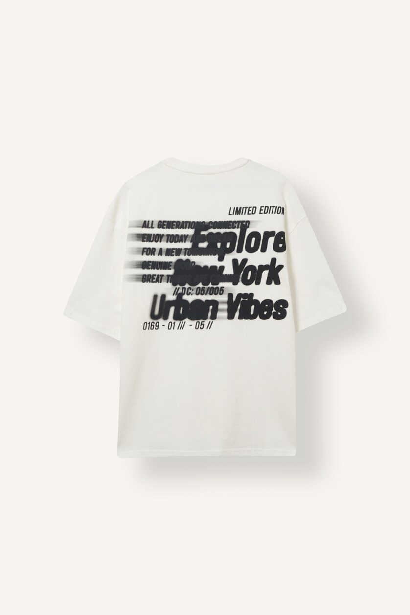 رجالي بيج فاتح Boxy Fit Short Sleeve T-Shirt