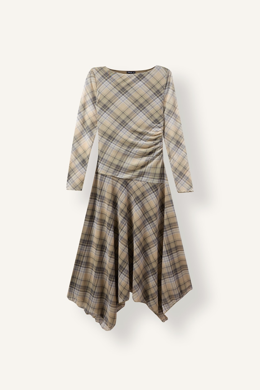 Women Ecru Tulle Midi Dress