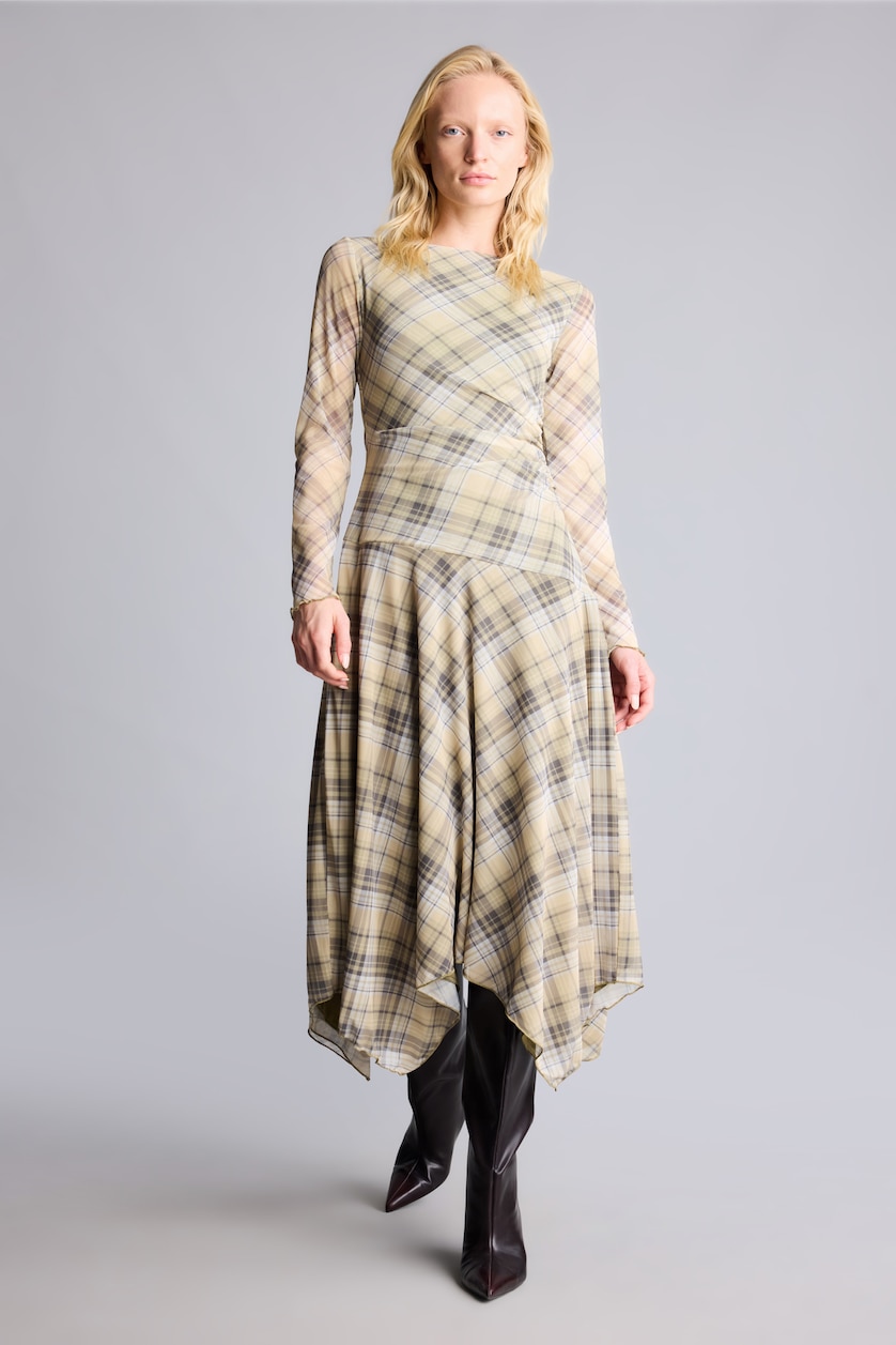 Woman Ecru Tulle Midi Dress