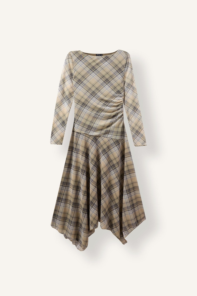 Woman Ecru Tulle Midi Dress