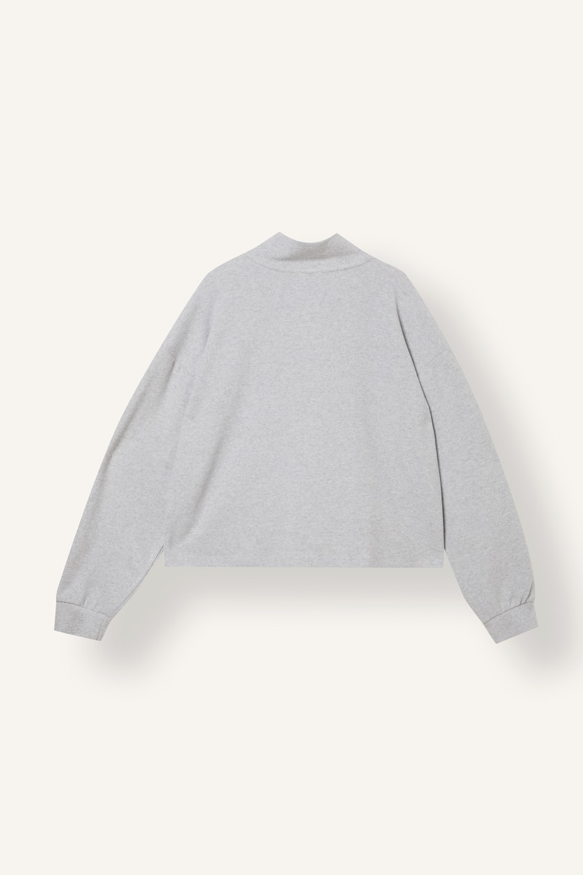 Women Grey Melange Relax Fit Thessaloniki Fabric Sweatshirt