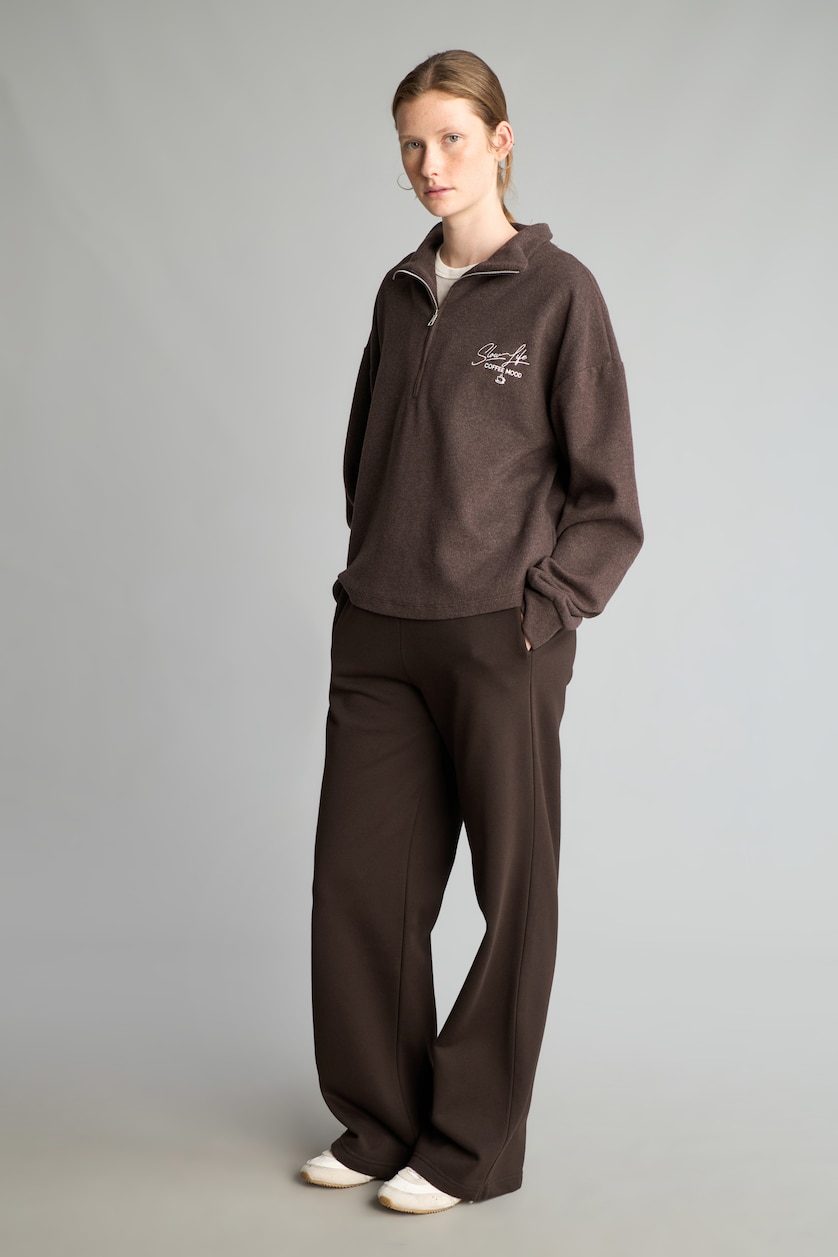 Women Light Brown Relax Fit Thessaloniki Fabric Sweatshirt