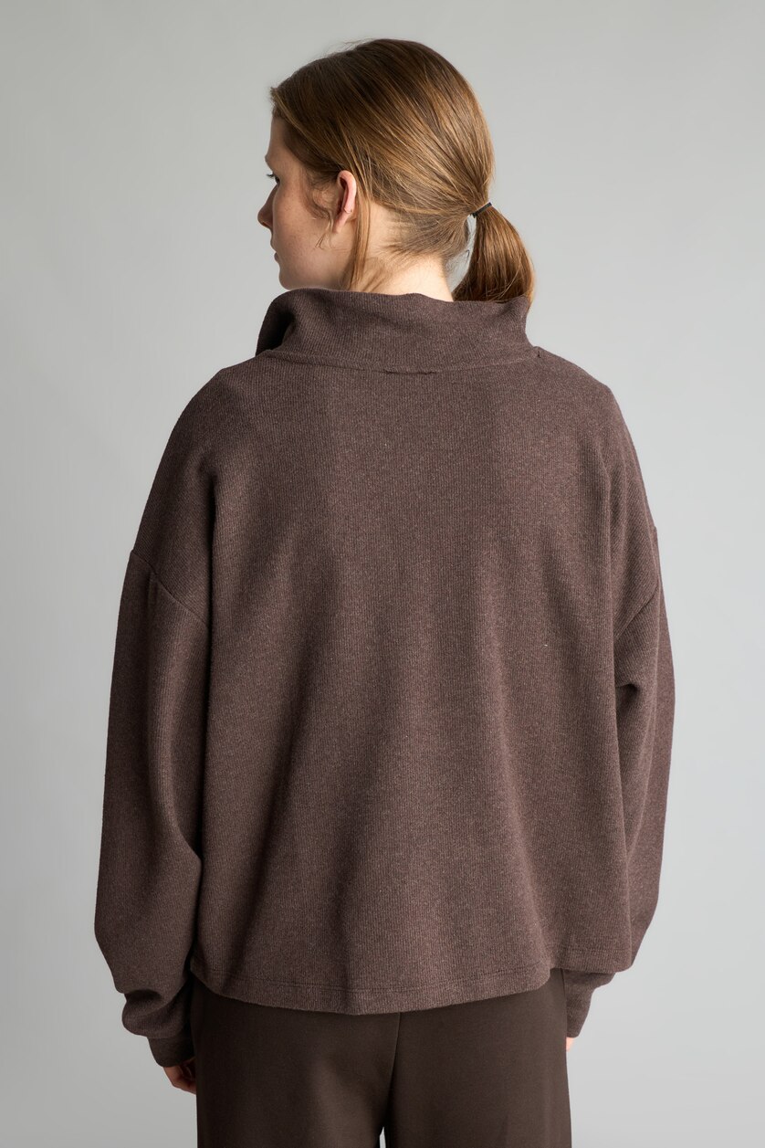 Women Light Brown Relax Fit Thessaloniki Fabric Sweatshirt