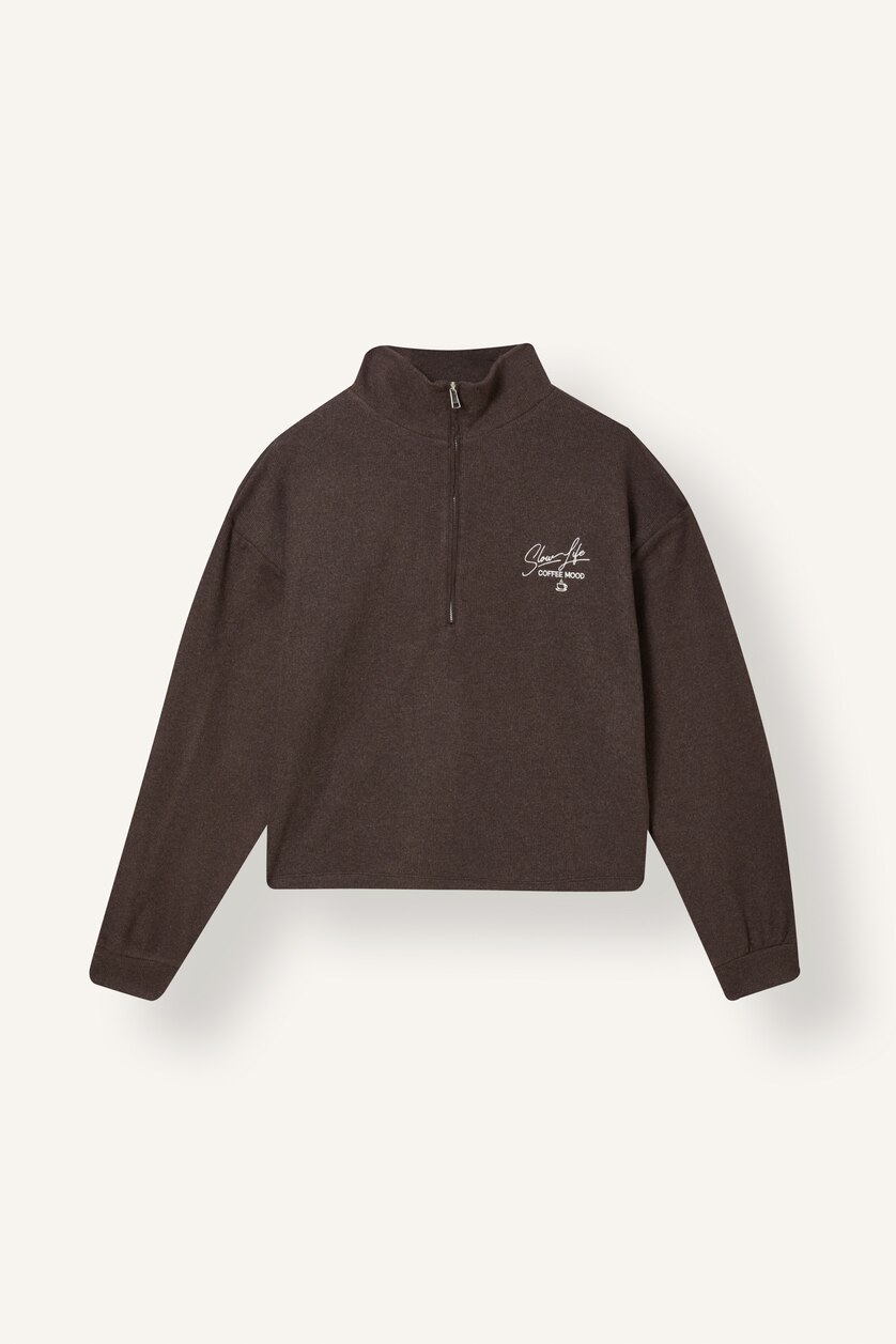 Women Light Brown Relax Fit Thessaloniki Fabric Sweatshirt