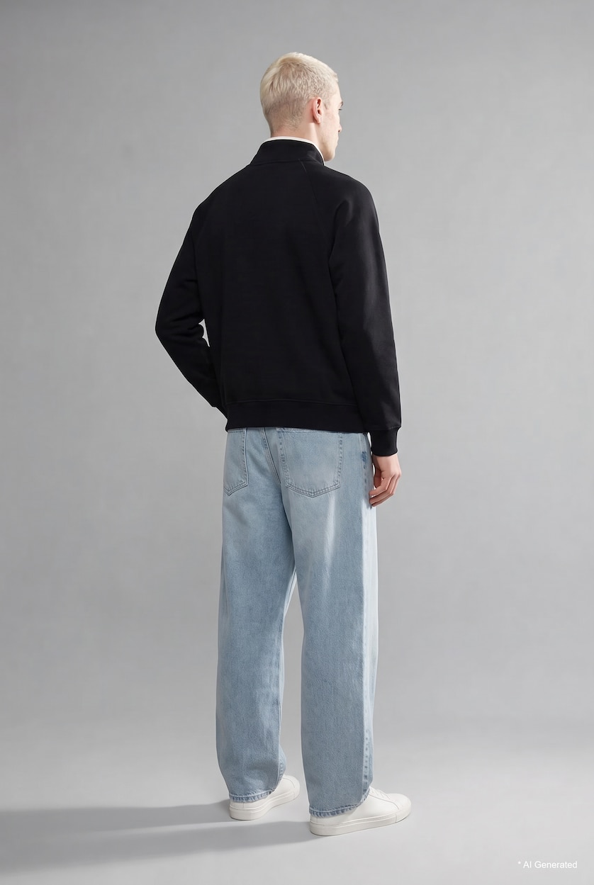 Erkek Açık Mavi Baggy Fıt Jean