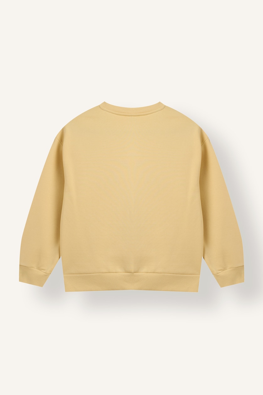 Young Boys - Teen Boys Yellow Unisex Oversize Fit Crew Neck Sweatshirt