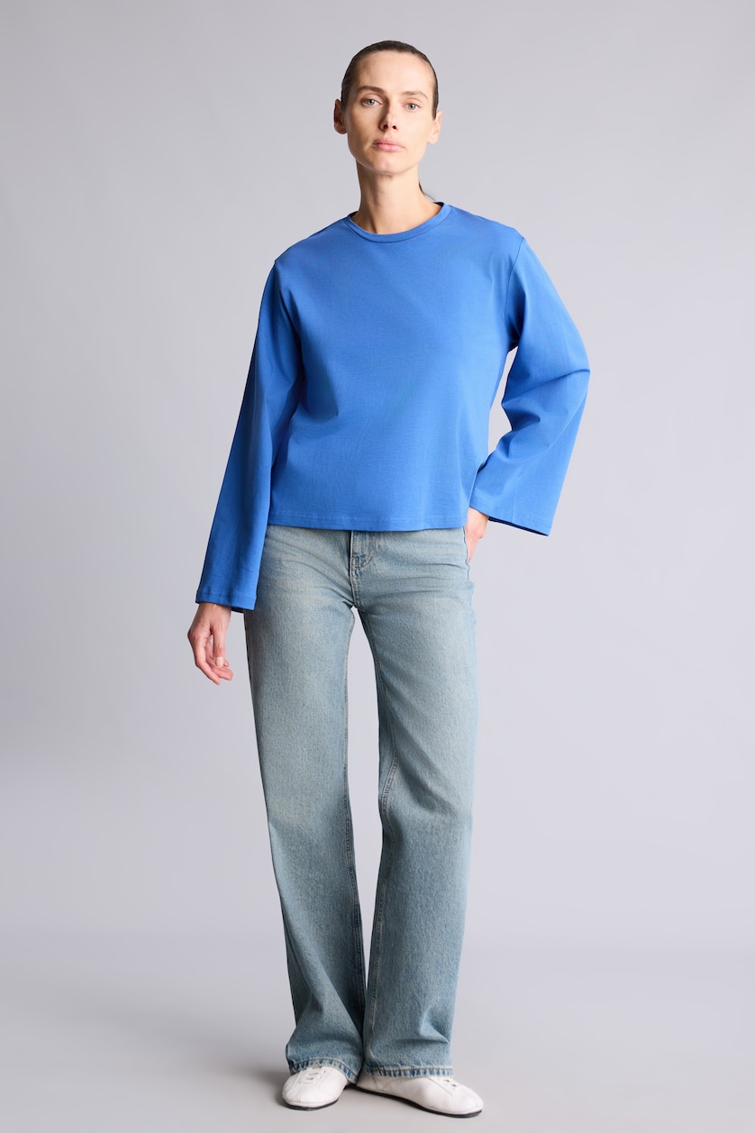Women Blue Long Sleeve Tunic