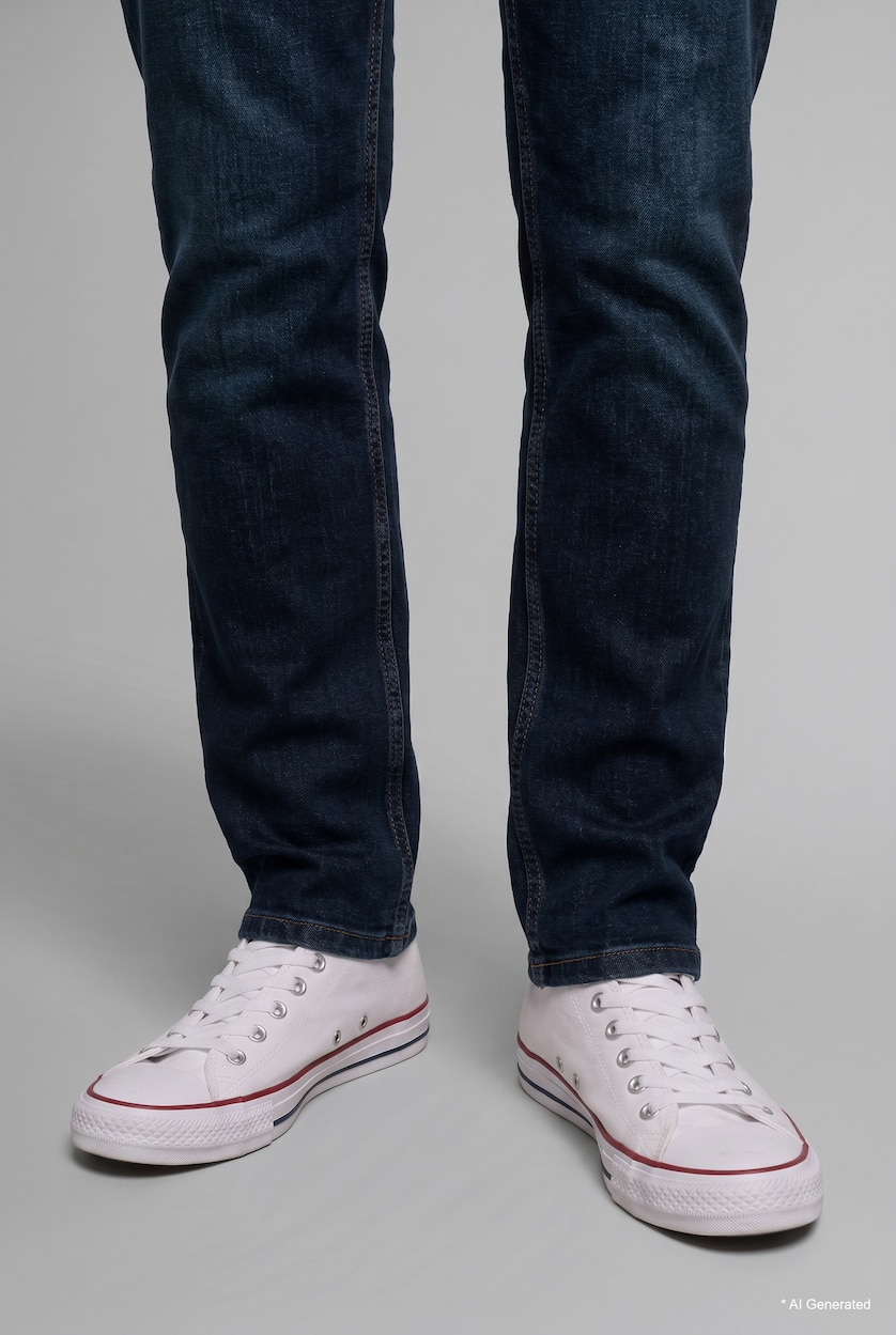 Men Dark Blue Normal Waist Pedro Slim Fit Trousers