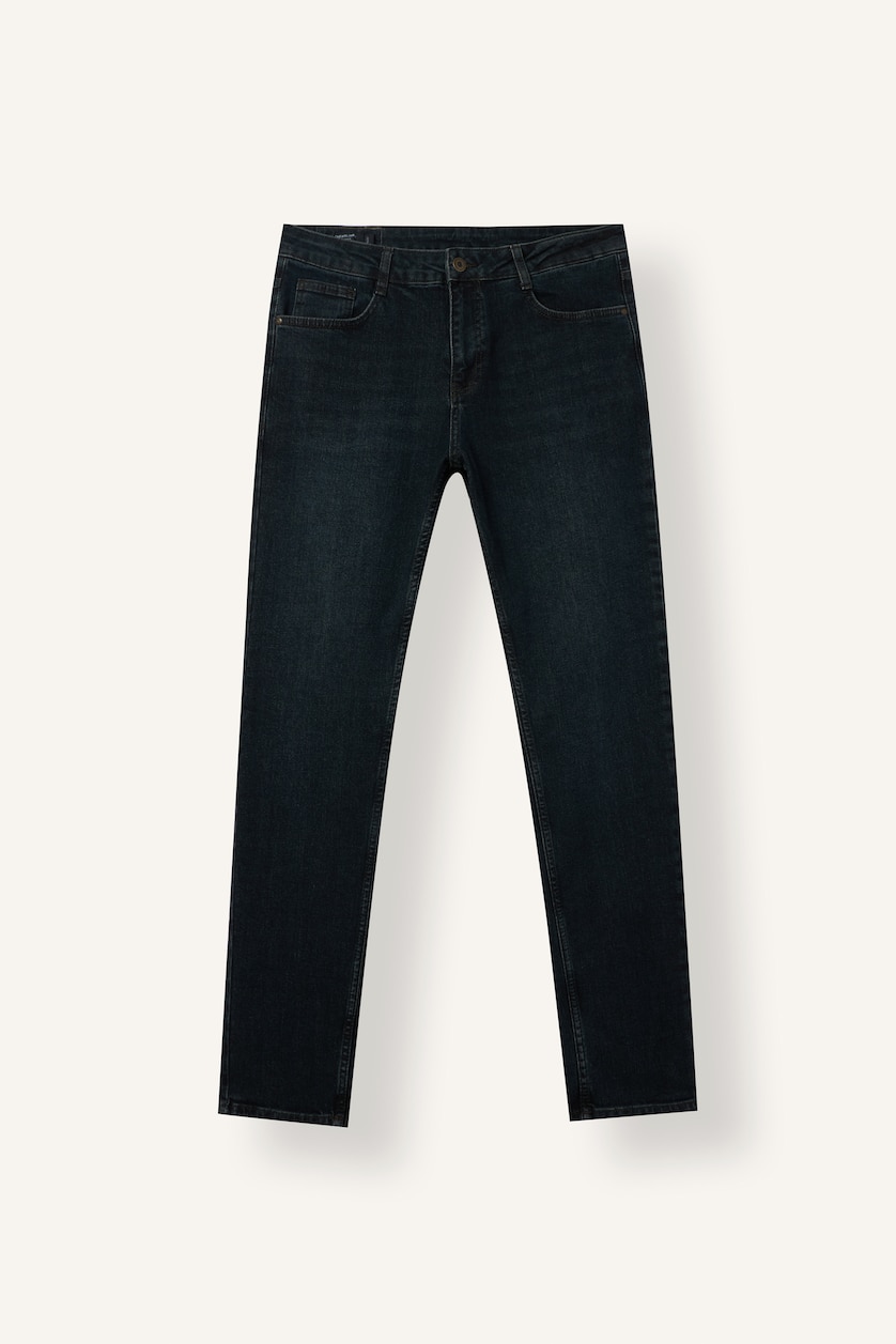 Men Dark Blue Normal Waist Pedro Slim Fit Trousers