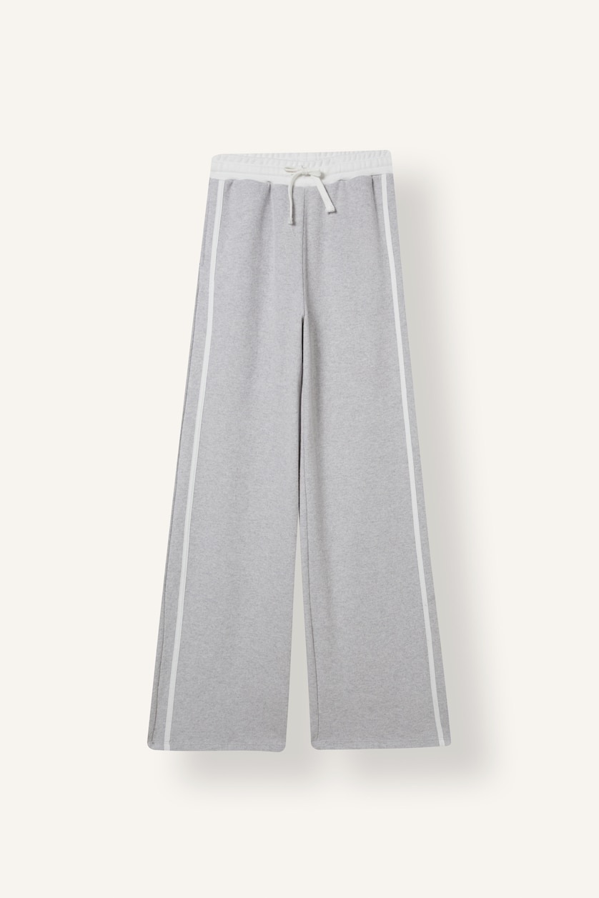 Women Grey Melange Wide Leg Trousers