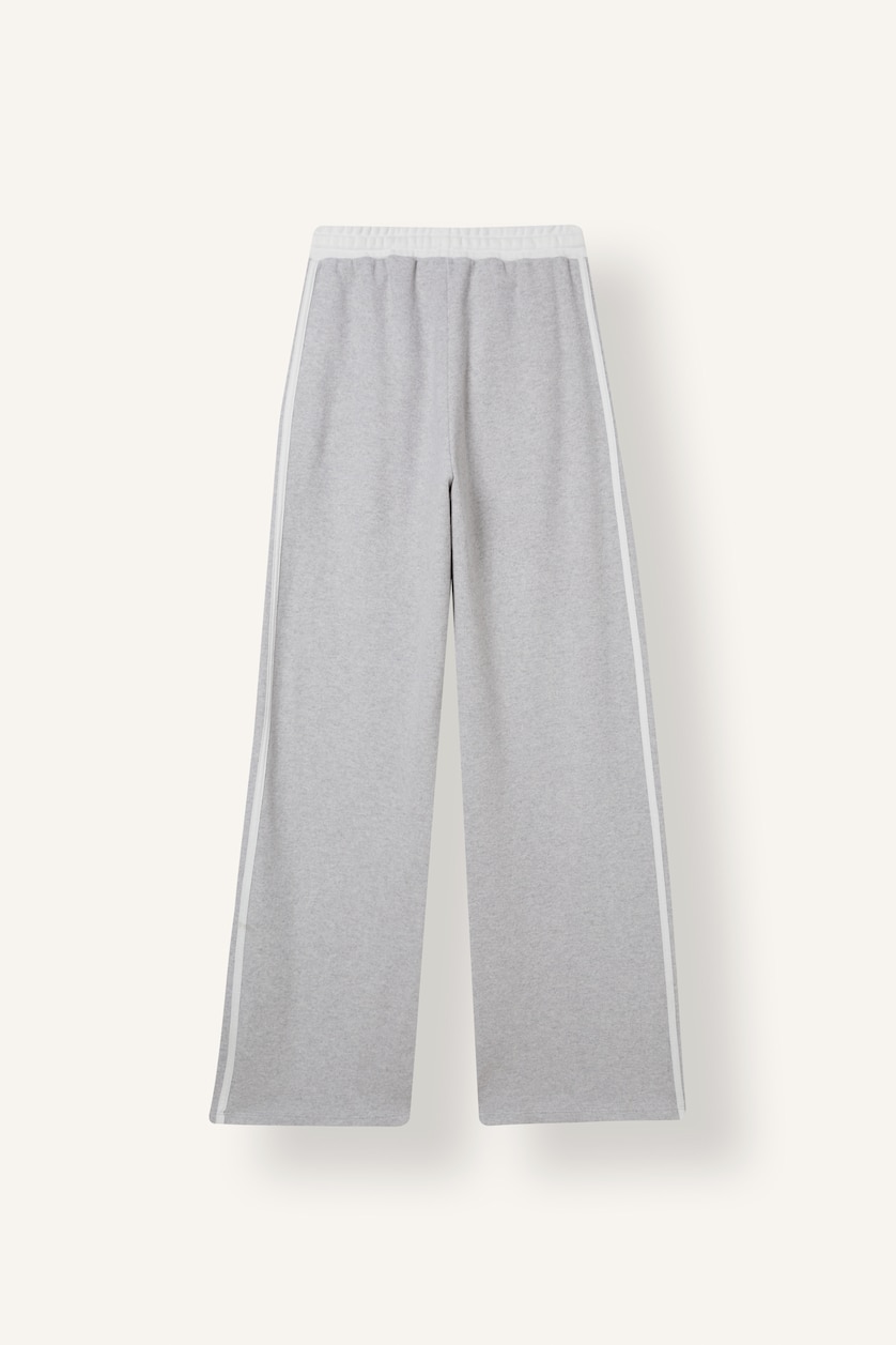 Women Grey Melange Wide Leg Trousers