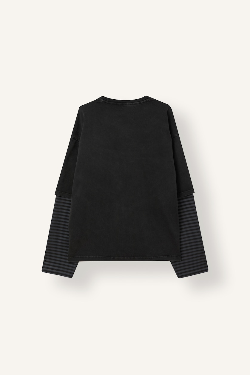 Men Anthracite Boxy Fit Long Sleeve T-Shirt