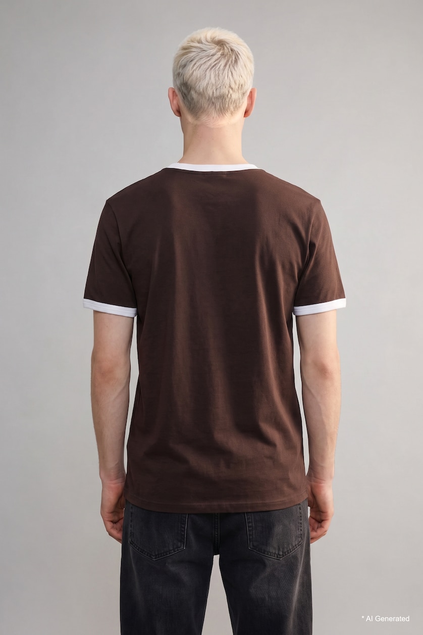 Men Brown Slim Fit Short Sleeve T-Shirt