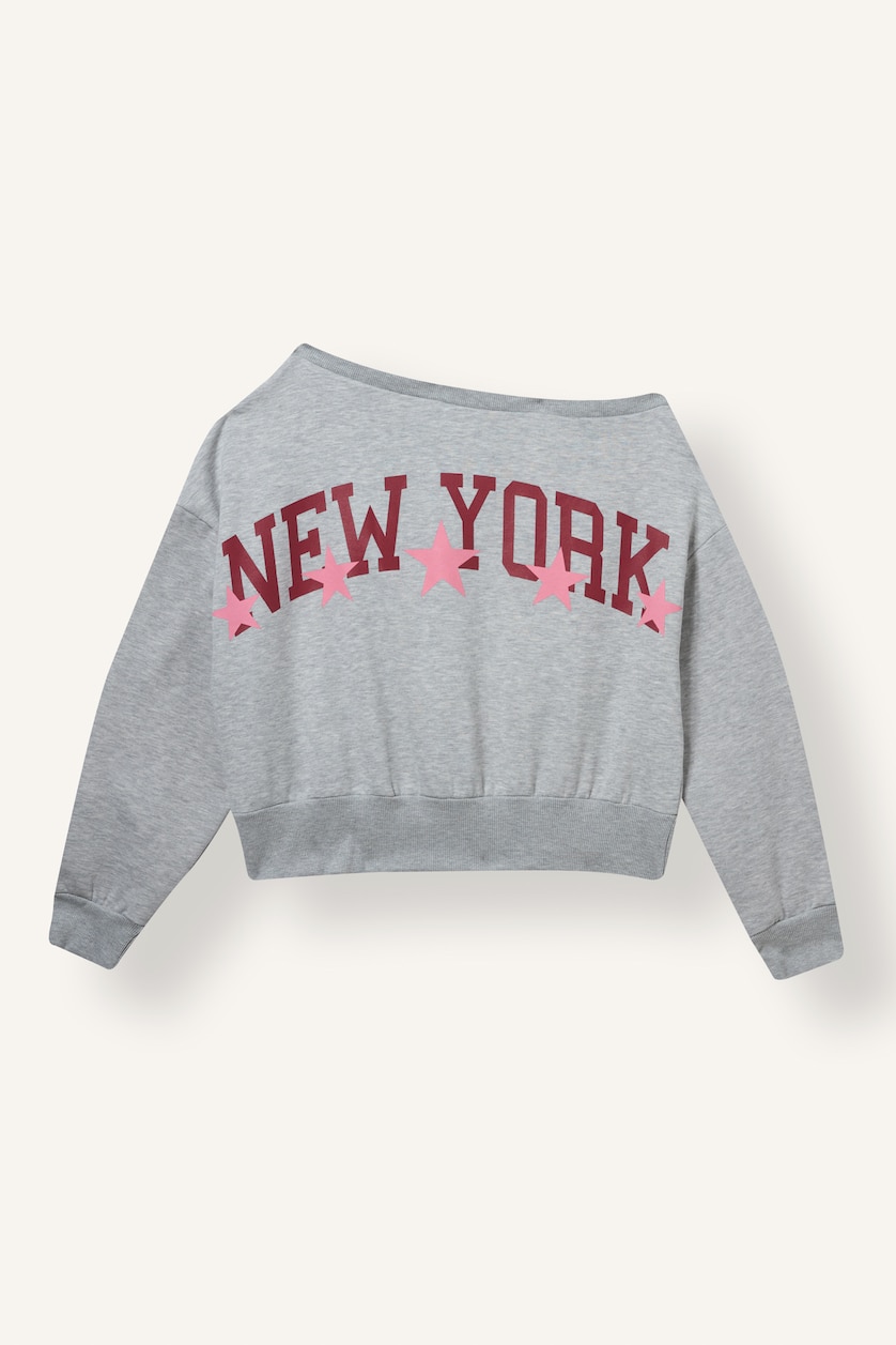 Women Grey Melange Regular Fit Thick Sweatshirt Fabric Sweatshirt