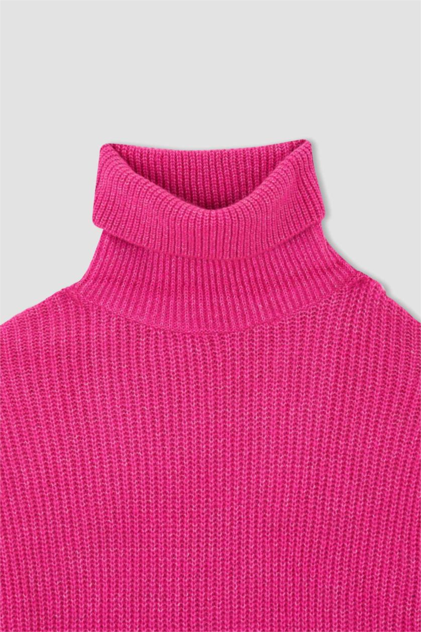 FEMME Rose Tunique Coupe Oversize Col roulé