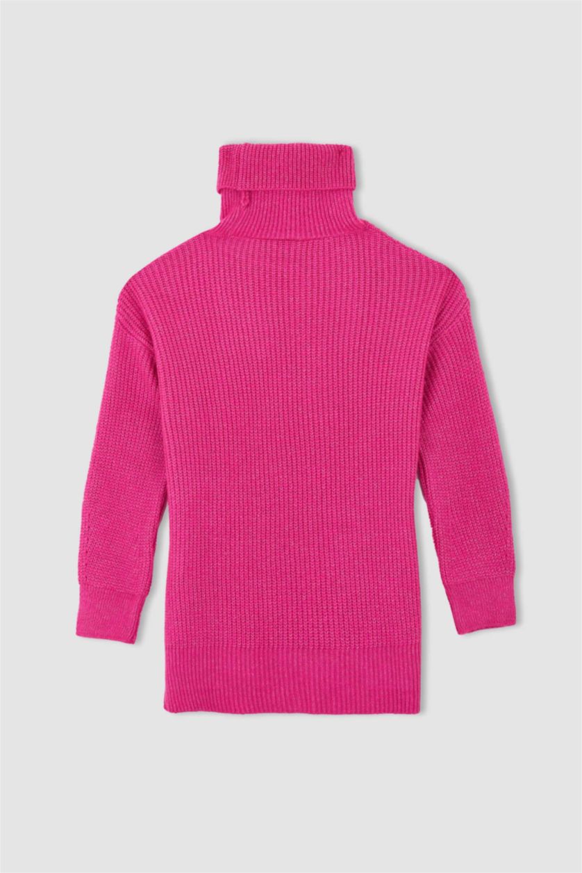 FEMME Rose Tunique Coupe Oversize Col roulé