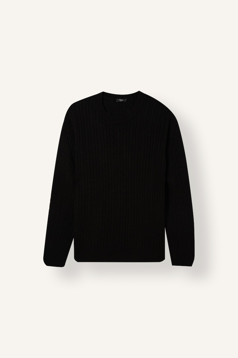 Man Black Regular Fit Knitwear Pullover