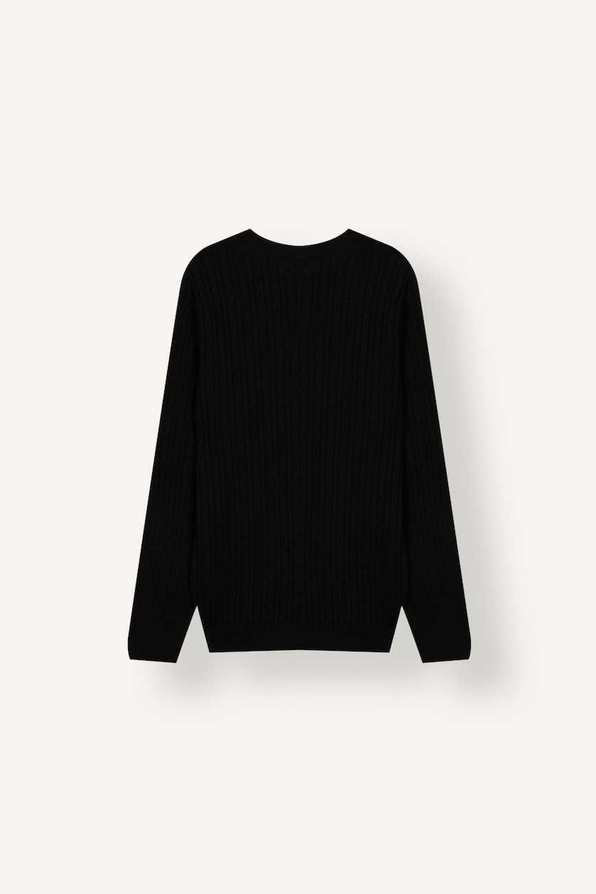 Man Black Regular Fit Knitwear Pullover