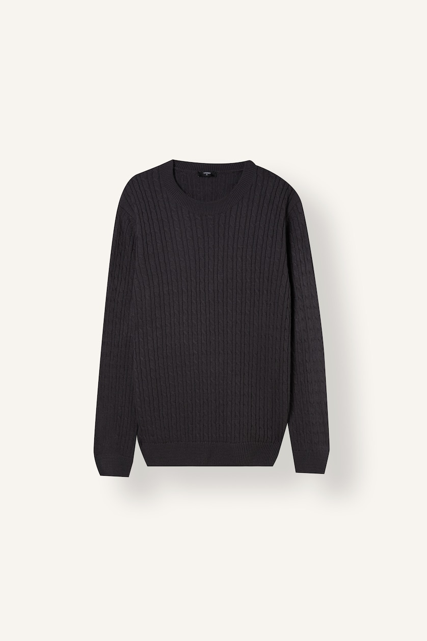 Men Grey Regular Fit Knitwear Pullover