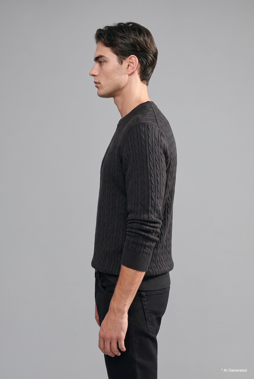 Man Grey Regular Fit Knitwear Pullover