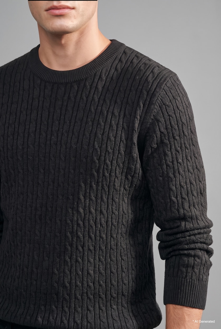 Man Grey Regular Fit Knitwear Pullover
