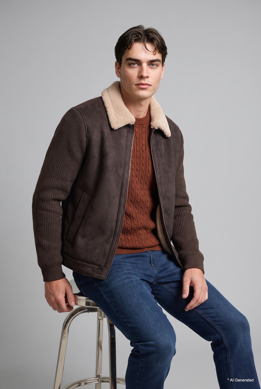 Man Dark Orange Regular Fit Knitwear Pullover