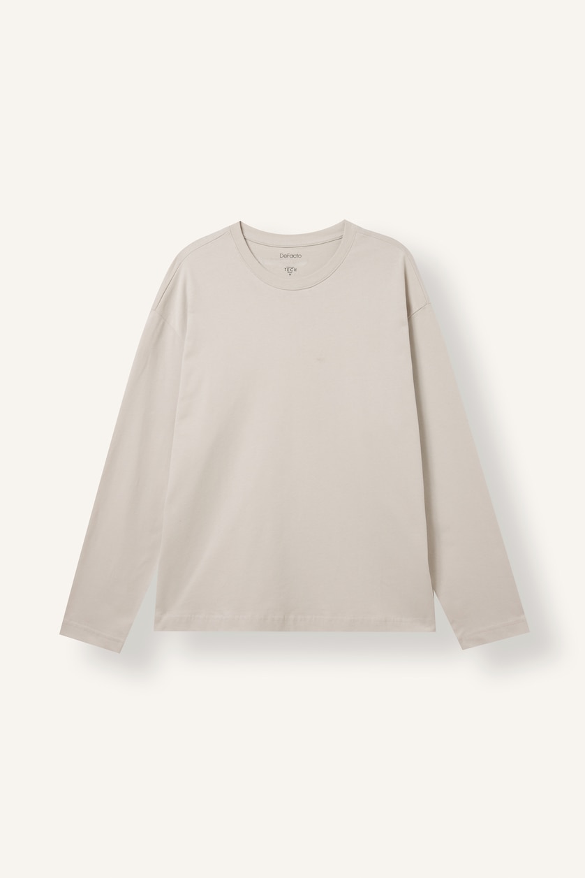 Men Stone Boxy Fit Long Sleeve T-Shirt