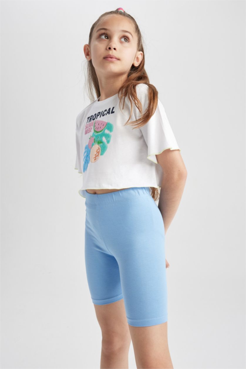 GIRLS & TEENS Blue Girl Short Length Leggings