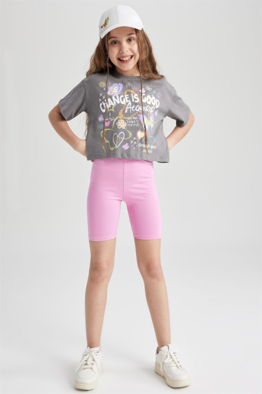 GIRLS & TEENS Pink Girls' Short Length Leggings