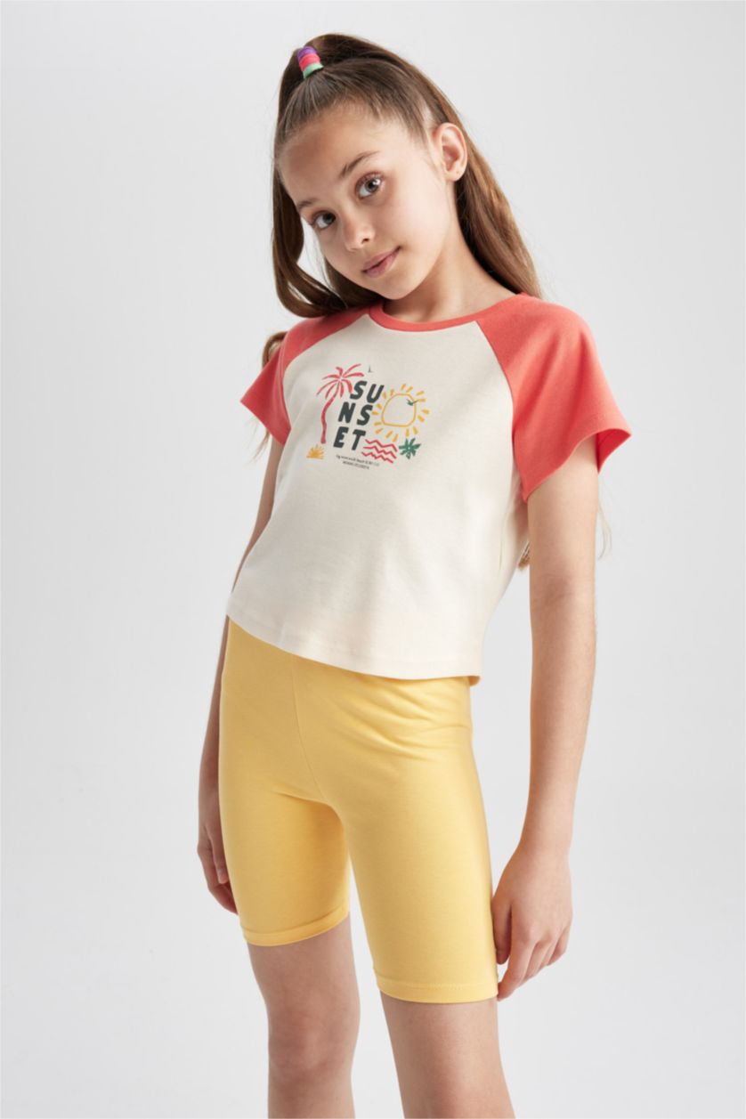 GIRLS & TEENS Yellow Girl Short Length Leggings