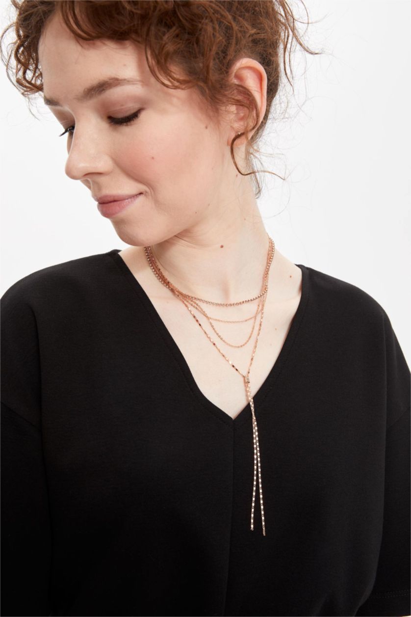 نساء Bordo قلادة متعددة الصفوف