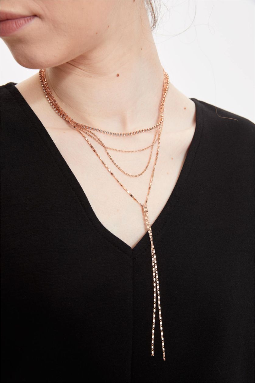 نساء Bordo قلادة متعددة الصفوف