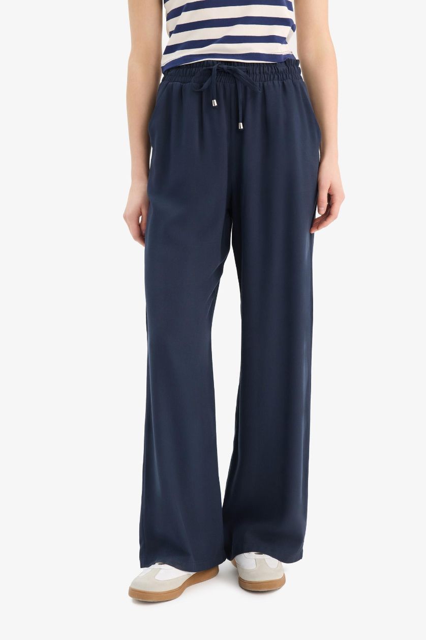 Woman NAVY Florida Belmando High Waist Wide Leg Trousers