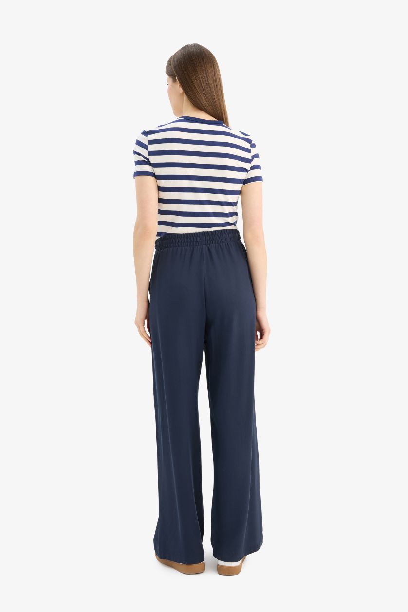 Woman NAVY Florida Belmando High Waist Wide Leg Trousers