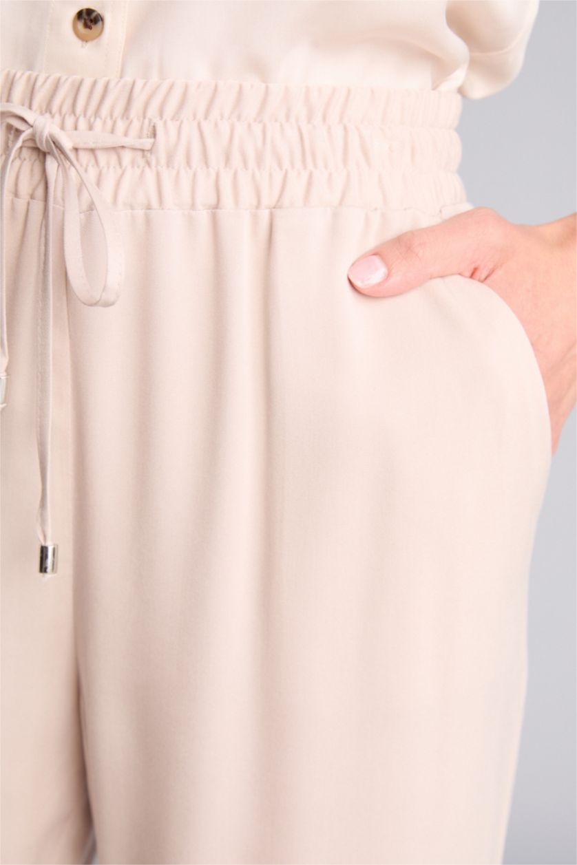 Kadın Taş Yüksek Bel Geniş Paça Belmando Pantolon