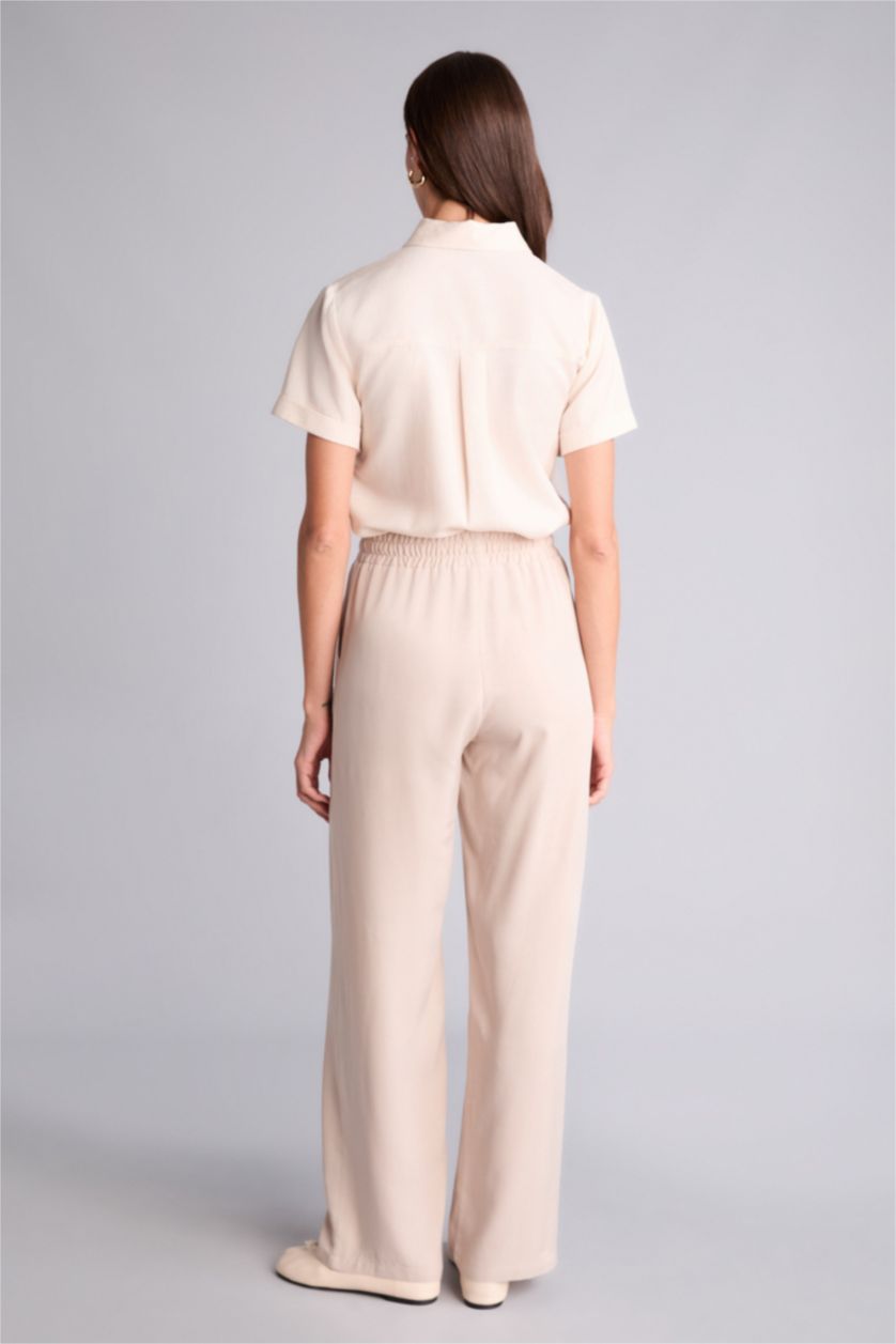 Kadın Taş Yüksek Bel Geniş Paça Belmando Pantolon