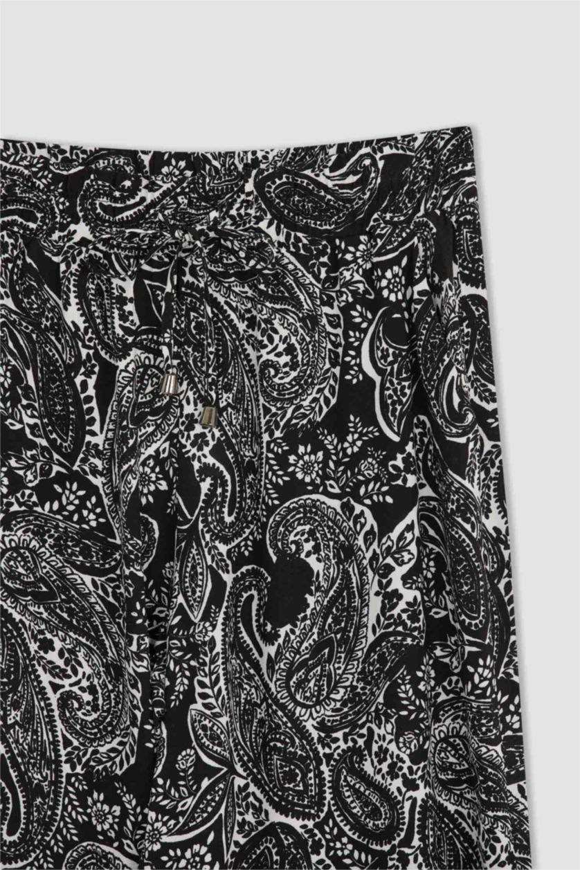 حريمي أسود High Waist Wide Leg Trousers