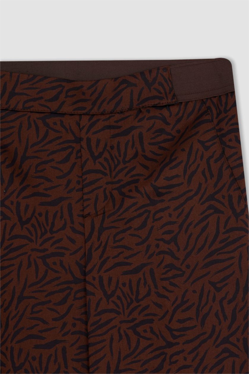 FEMME Marron Clair Pantalon Longueur standard Satinette Valentina - Cigarette Ourlet régulier