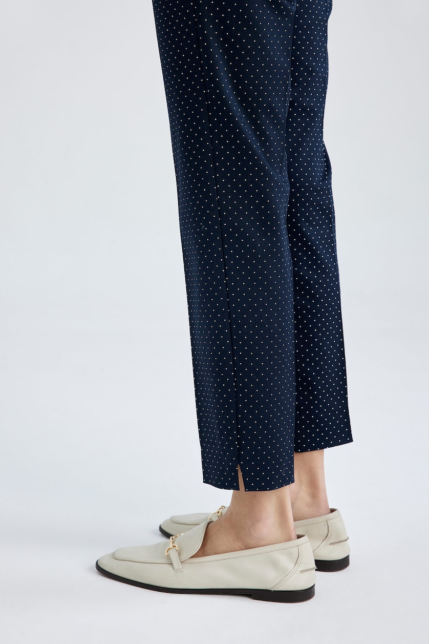 Women NAVY Normal Waist Cigarette Fit Trousers