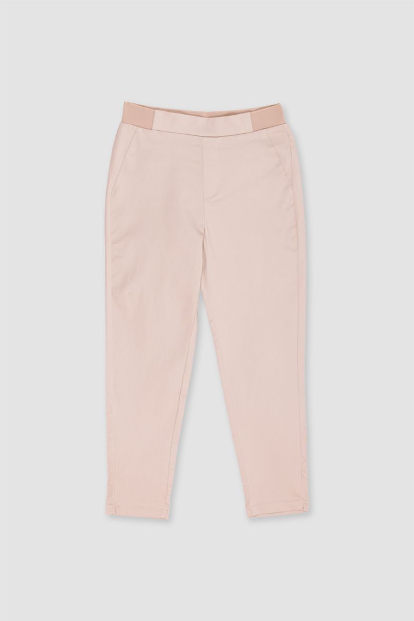 WOMAN Stone Cigarette Fit Regular Hem Satin Trousers