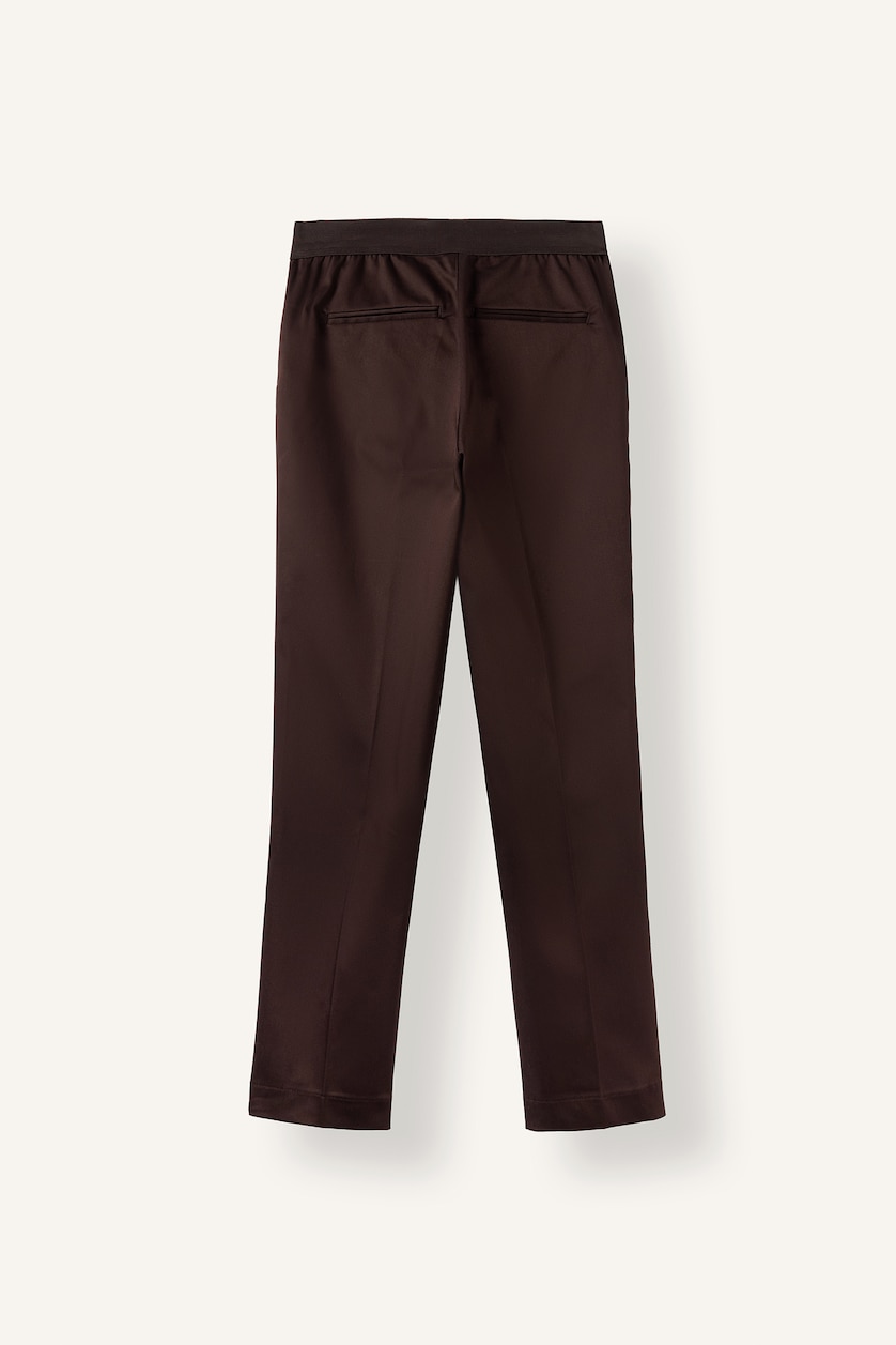 Women Dark Brown Normal Waist Cigarette Fit Trousers