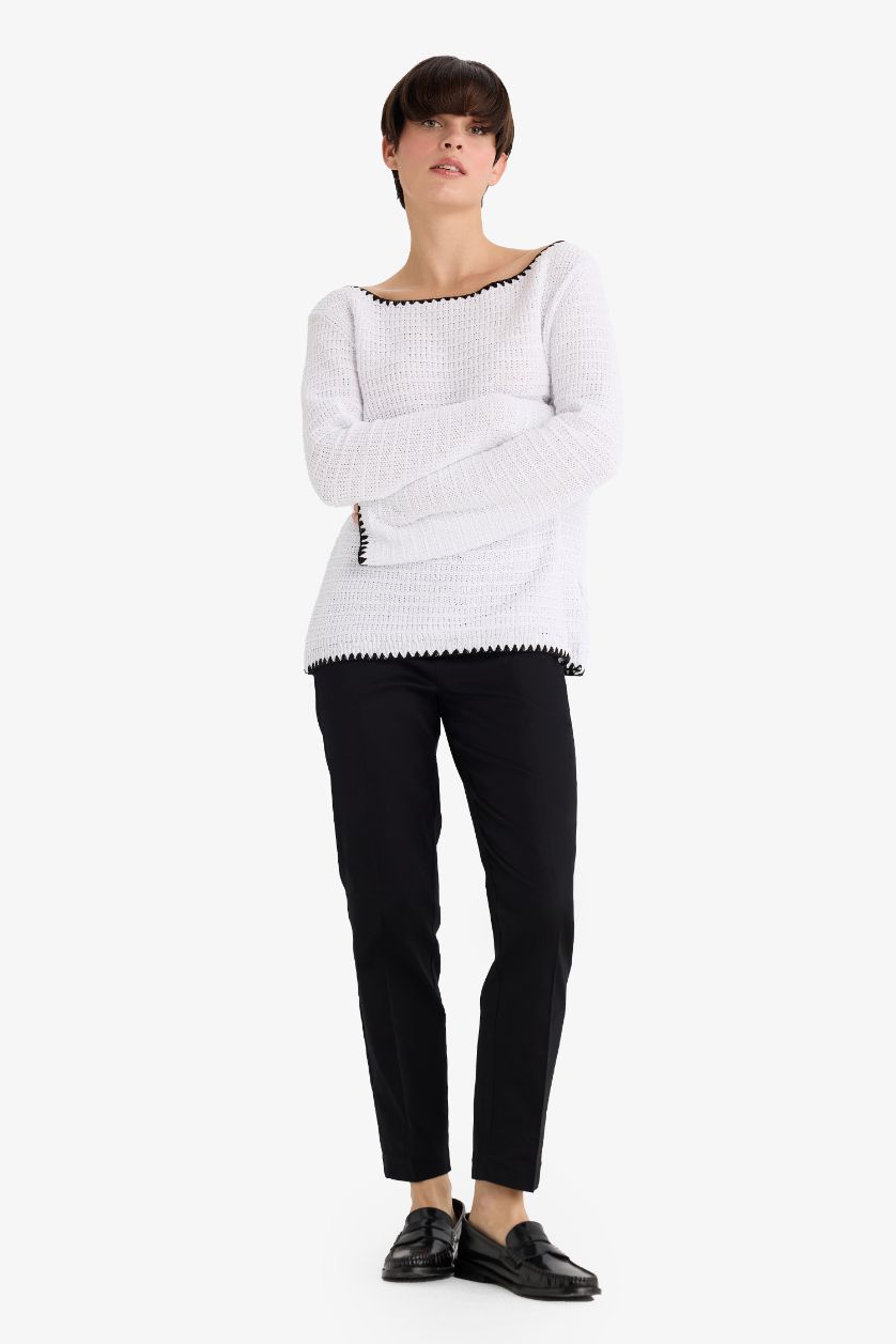 نساء أسود بنطرون ستان سيجاريت بخصر عادي