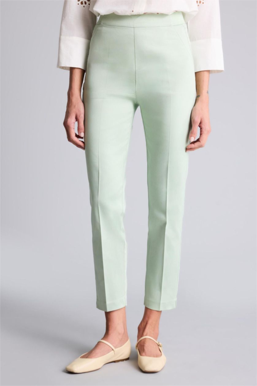 WOMAN Mint Cigarette Fit Regular Hem Satin Trousers