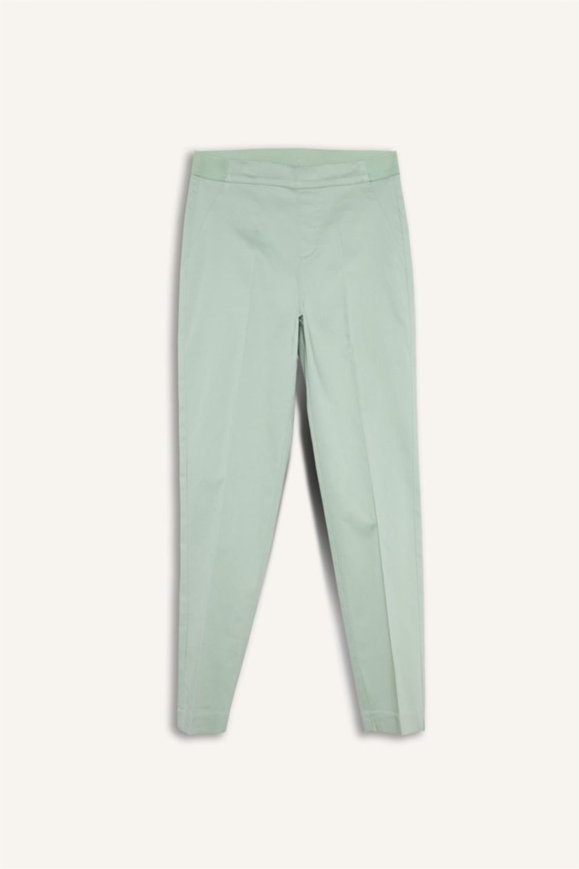 WOMAN Mint Cigarette Fit Regular Hem Satin Trousers