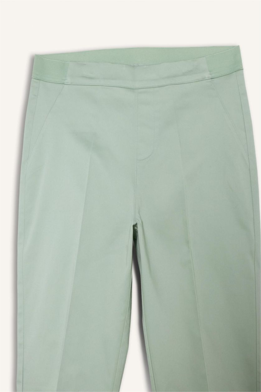 WOMAN Mint Cigarette Fit Regular Hem Satin Trousers