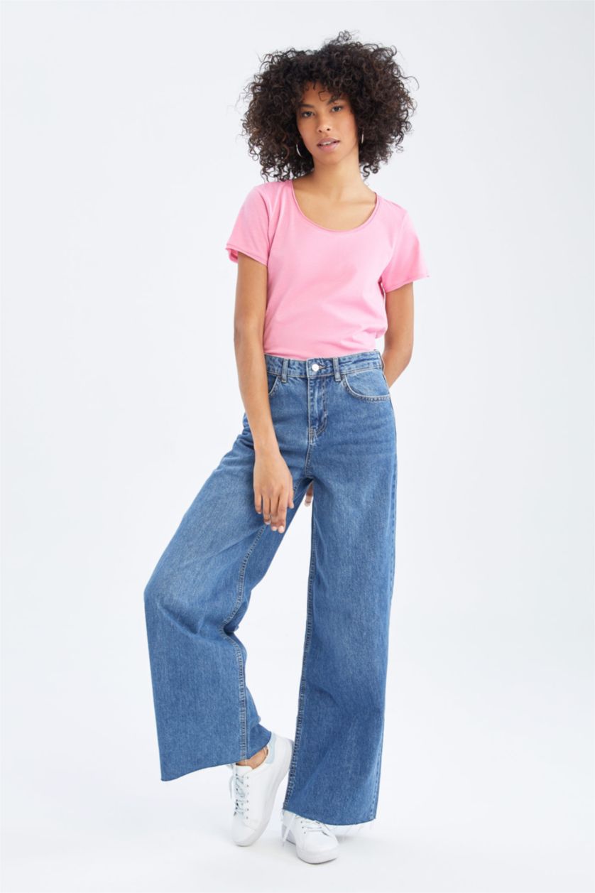 WOMAN Pink Relax Fit Short Sleeve T-Shirt