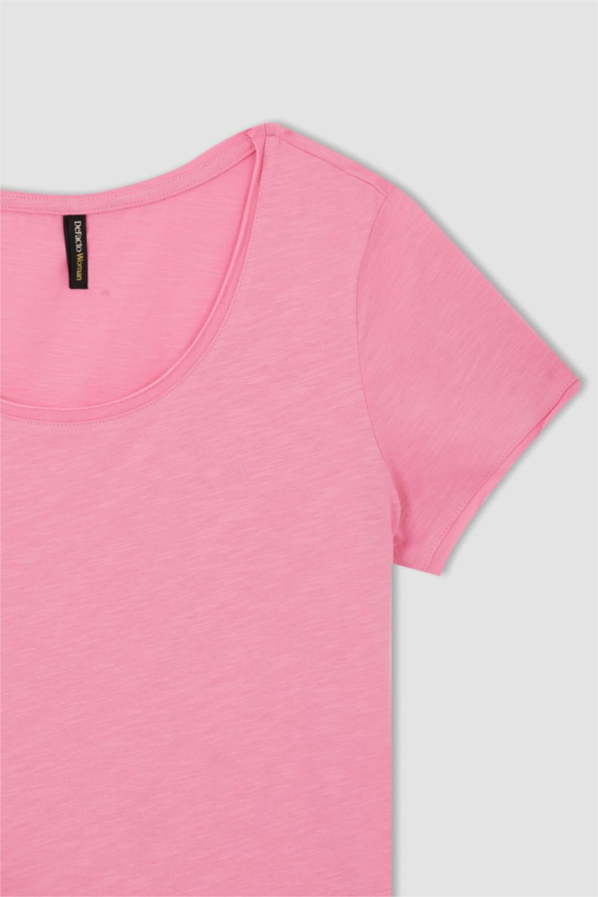 WOMAN Pink Relax Fit Short Sleeve T-Shirt