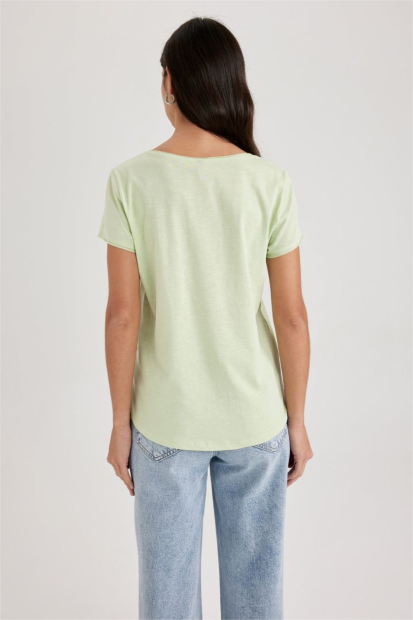 Женская Светло-зеленый Футболка приталенного кроя из 100% хлопка