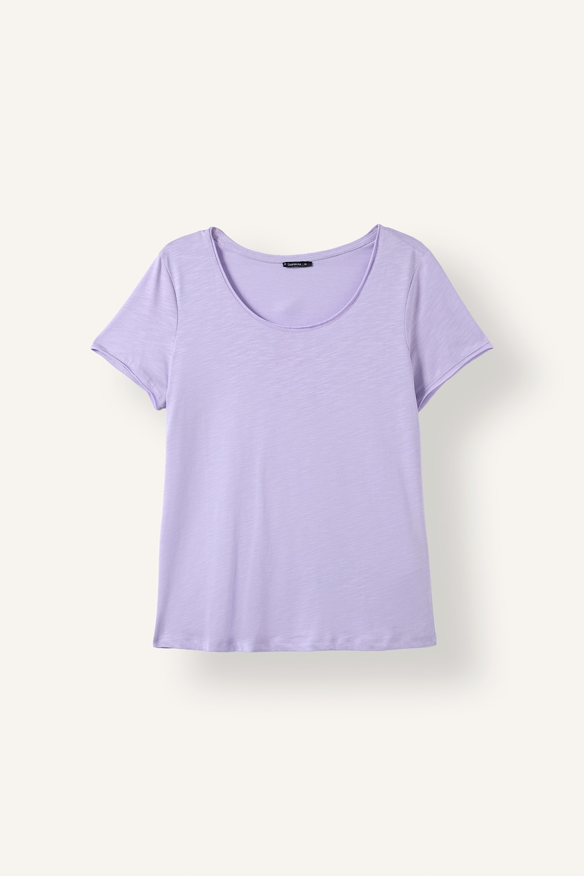 Women Lilac Regular Fit Short Sleeve T-Shirt